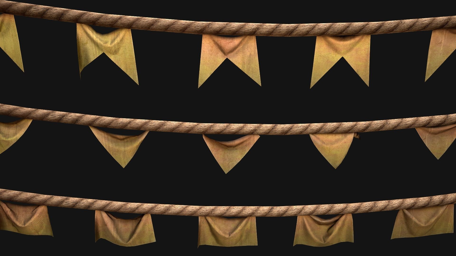 Medieval Flags Pack Low-poly 3D model_68