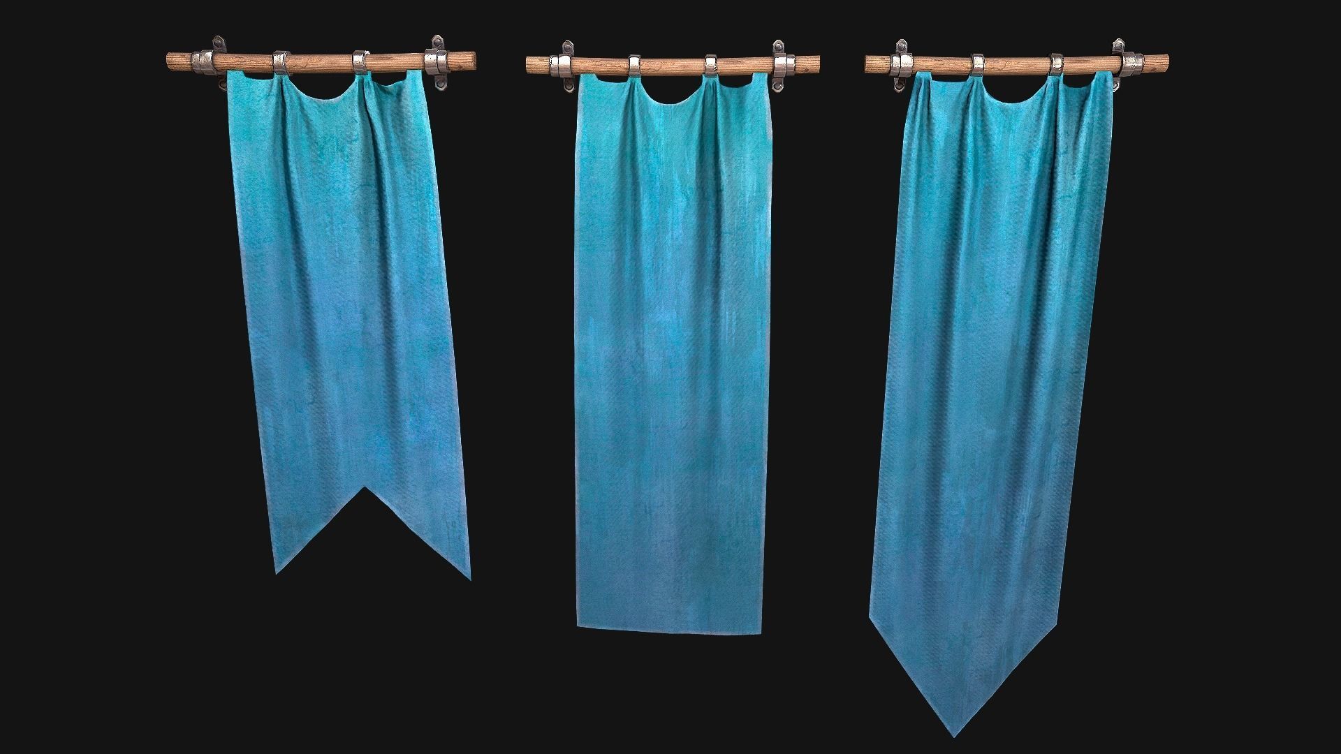 Medieval Flags Pack Low-poly 3D model_30