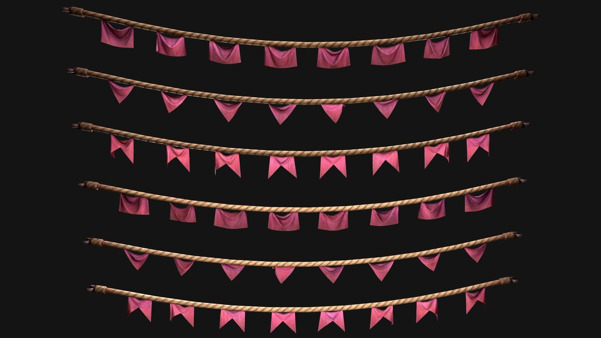 Medieval Flags Pack Low-poly 3D model_60
