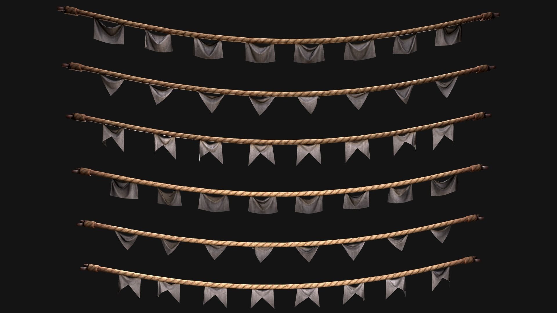Medieval Flags Pack Low-poly 3D model_75
