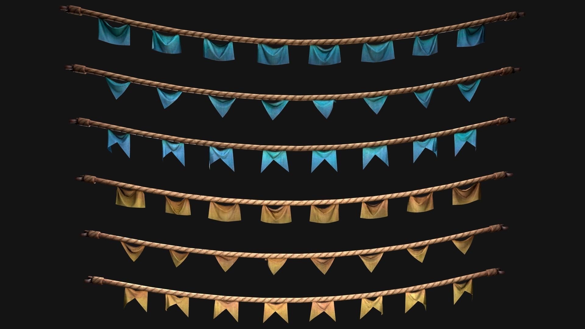 Medieval Flags Pack Low-poly 3D model_69
