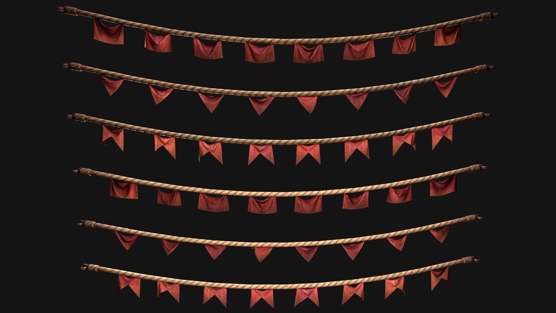 Medieval Flags Pack Low-poly 3D model_62