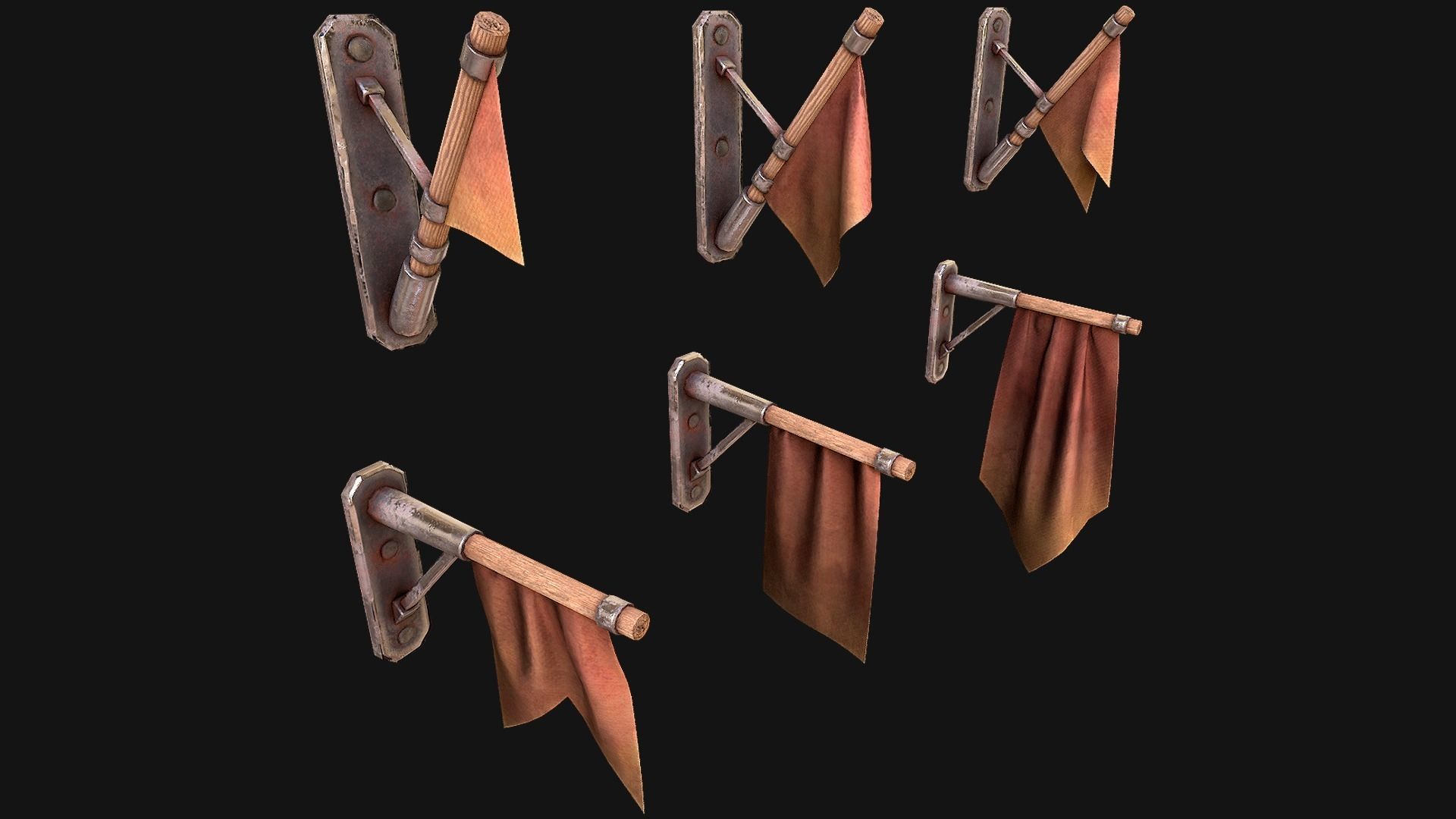 Medieval Flags Pack Low-poly 3D model_58