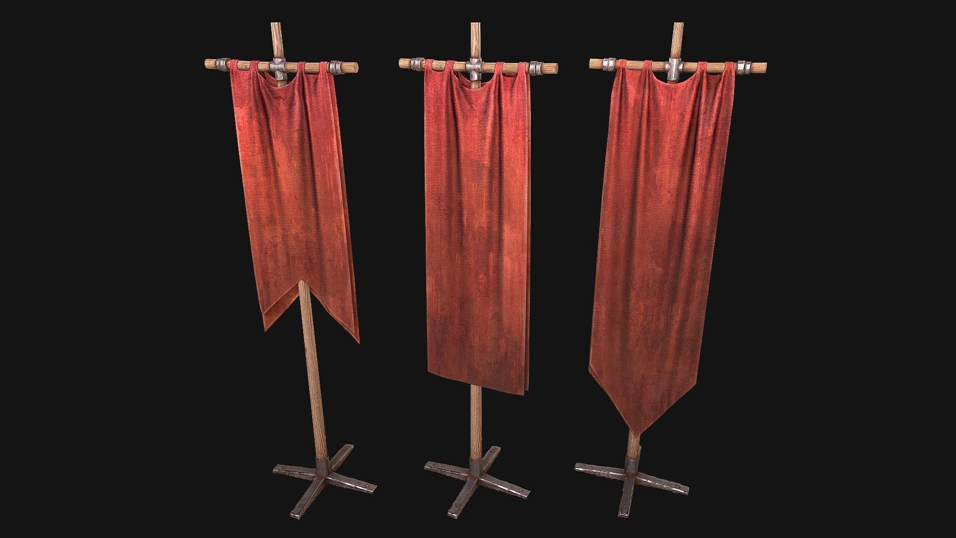 Medieval Flags Pack Low-poly 3D model_25