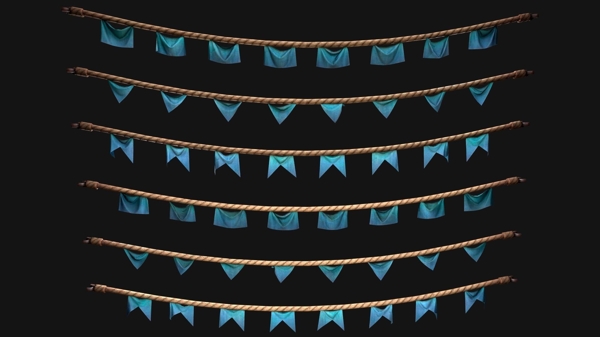 Medieval Flags Pack Low-poly 3D model_72