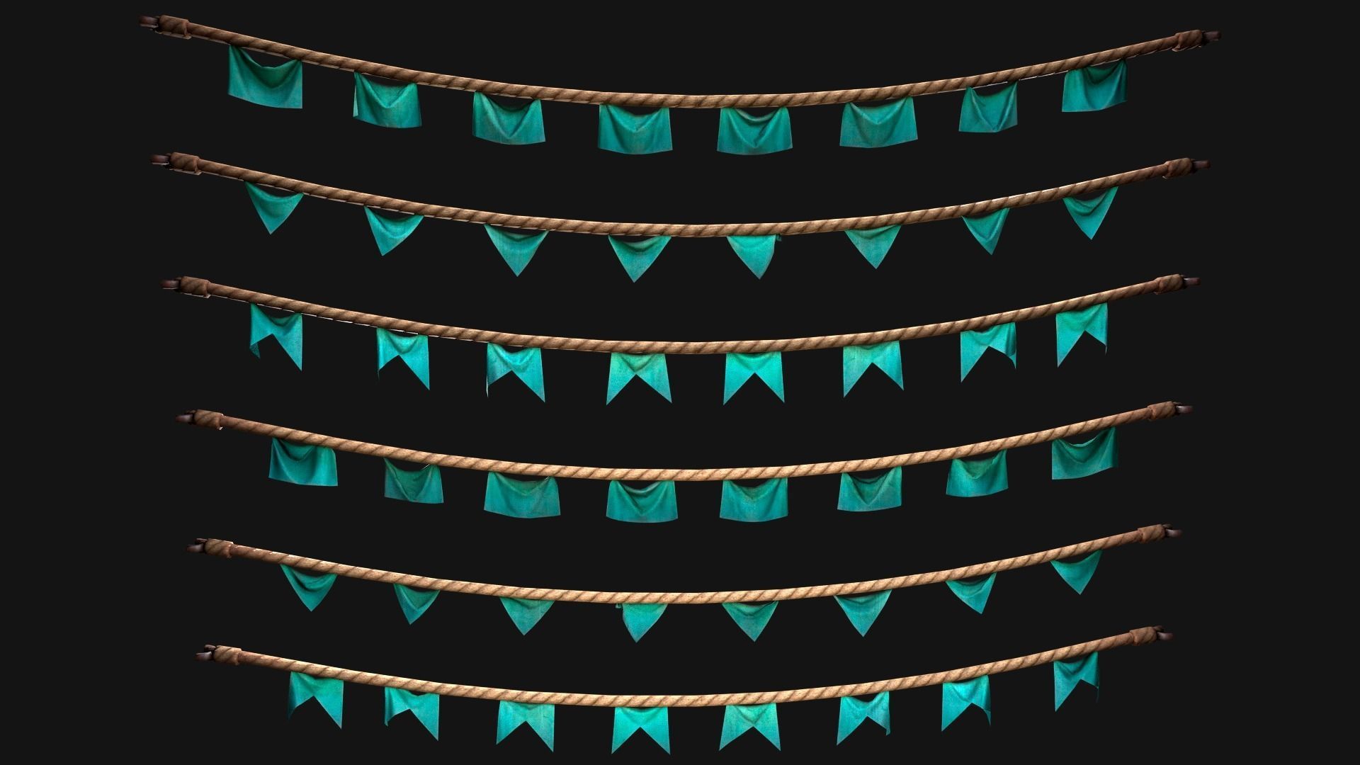 Medieval Flags Pack Low-poly 3D model_63