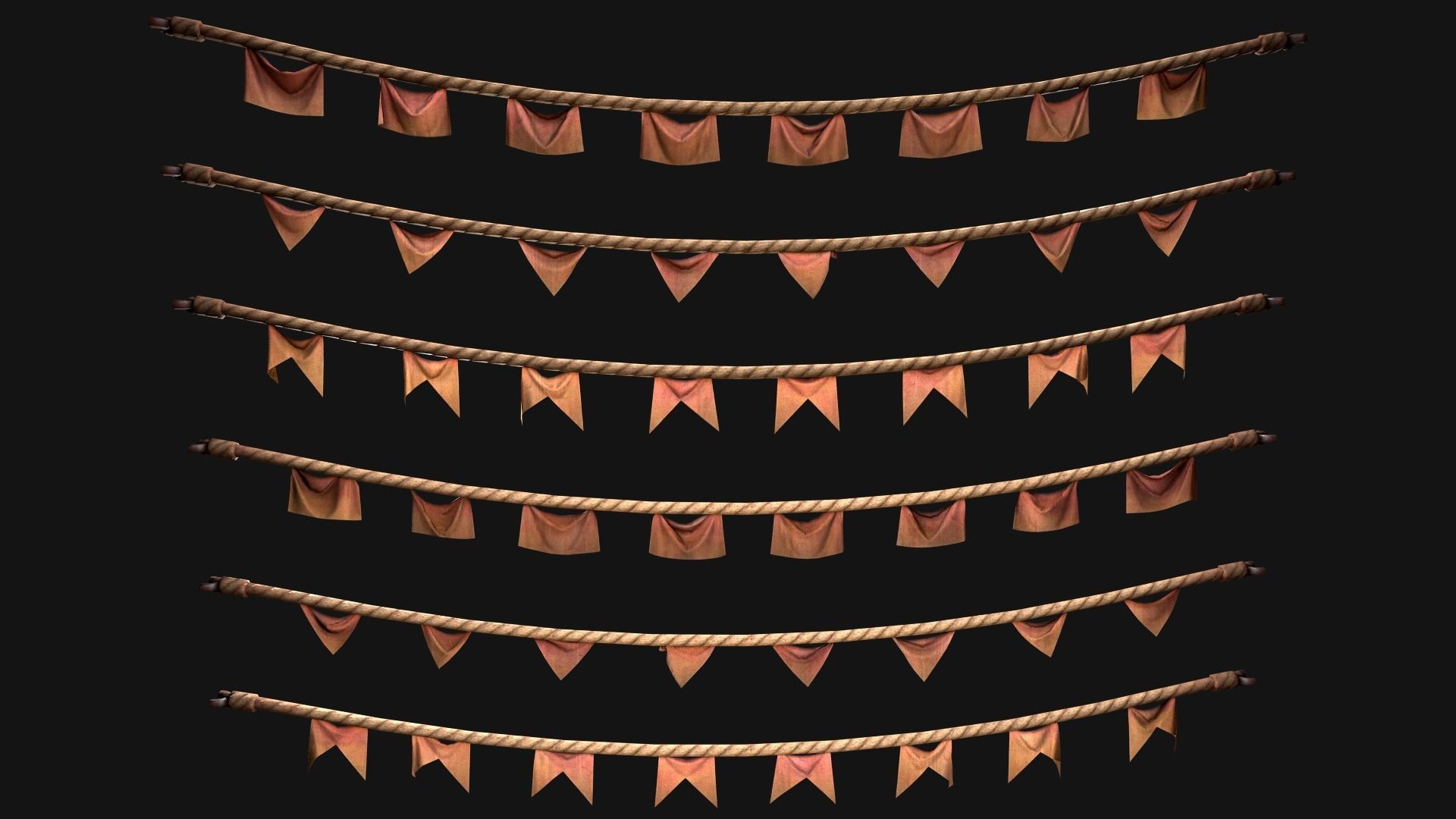 Medieval Flags Pack Low-poly 3D model_59
