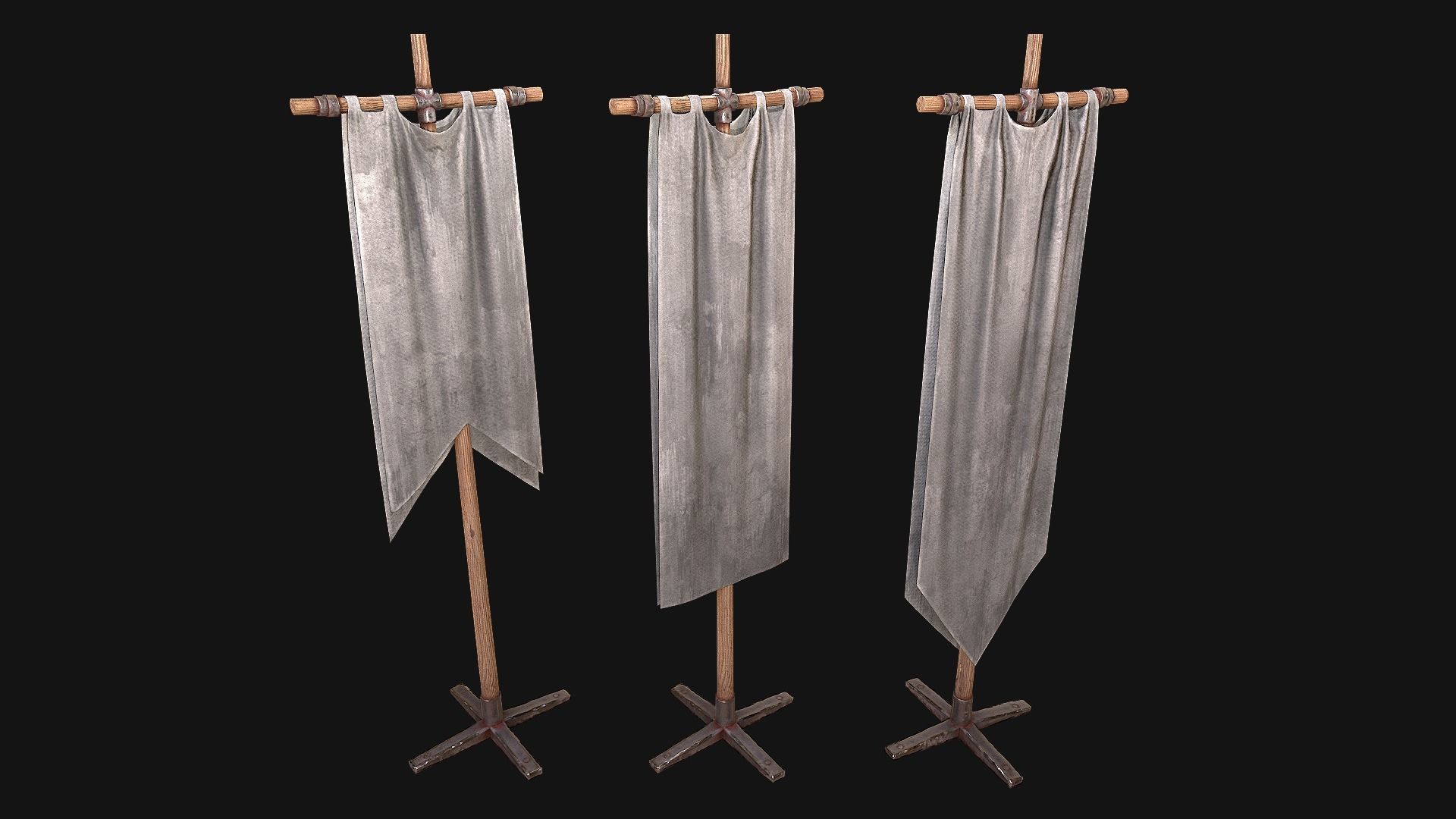 Medieval Flags Pack Low-poly 3D model_26
