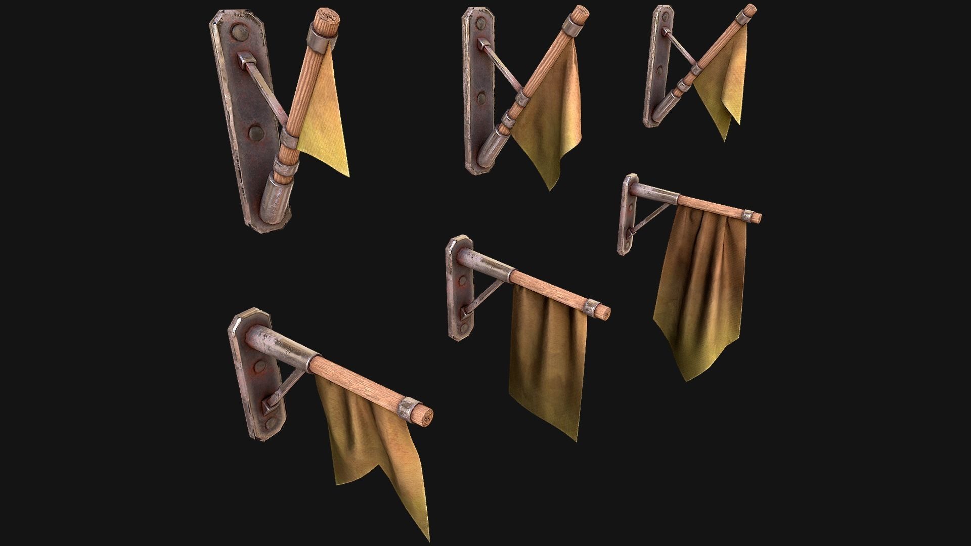Medieval Flags Pack Low-poly 3D model_48