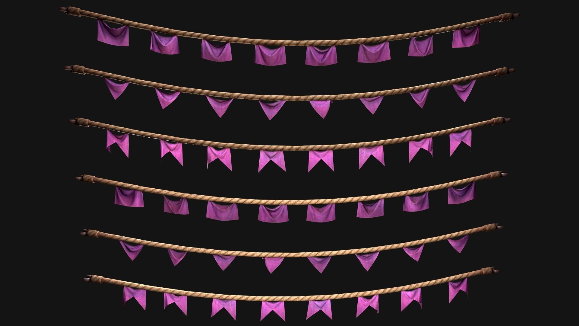 Medieval Flags Pack Low-poly 3D model_61