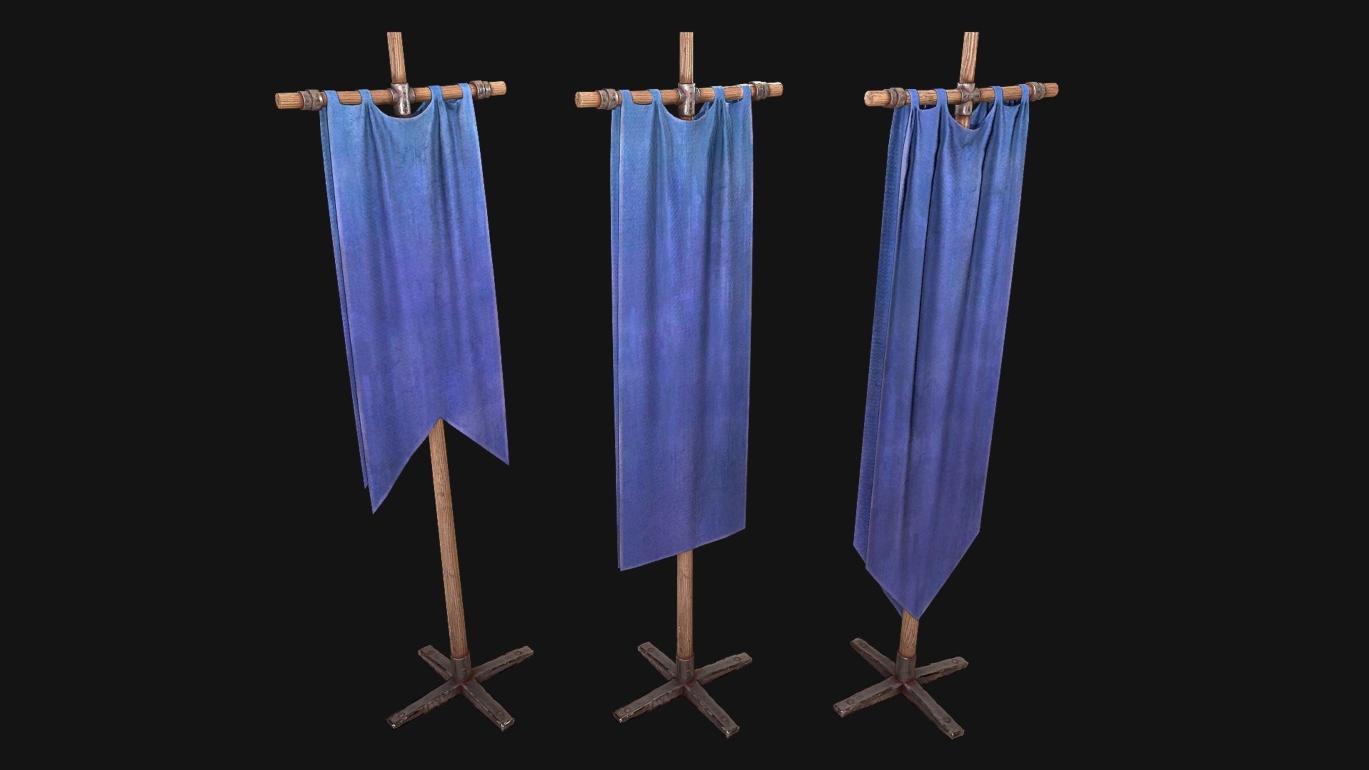 Medieval Flags Pack Low-poly 3D model_23