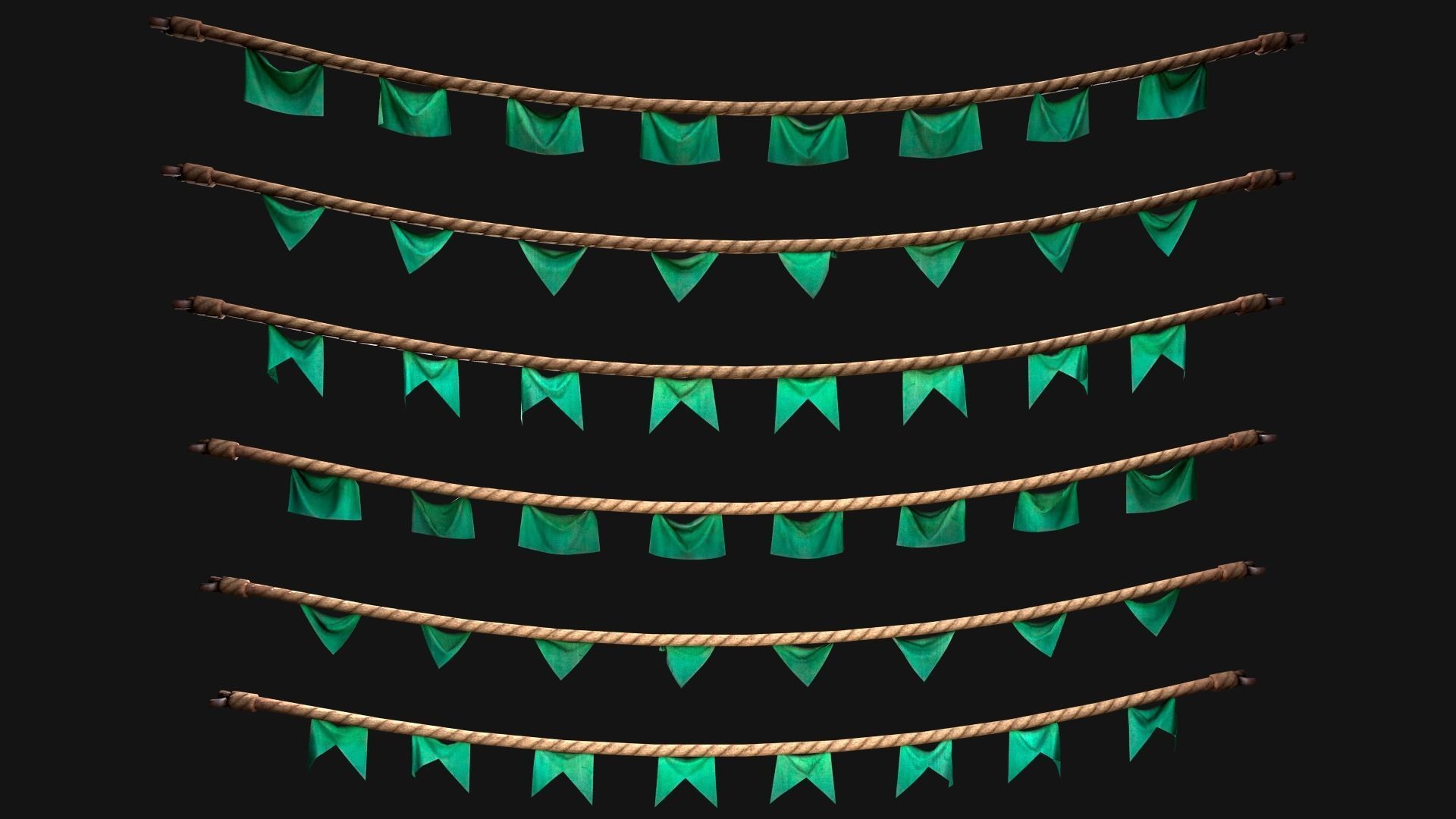 Medieval Flags Pack Low-poly 3D model_64