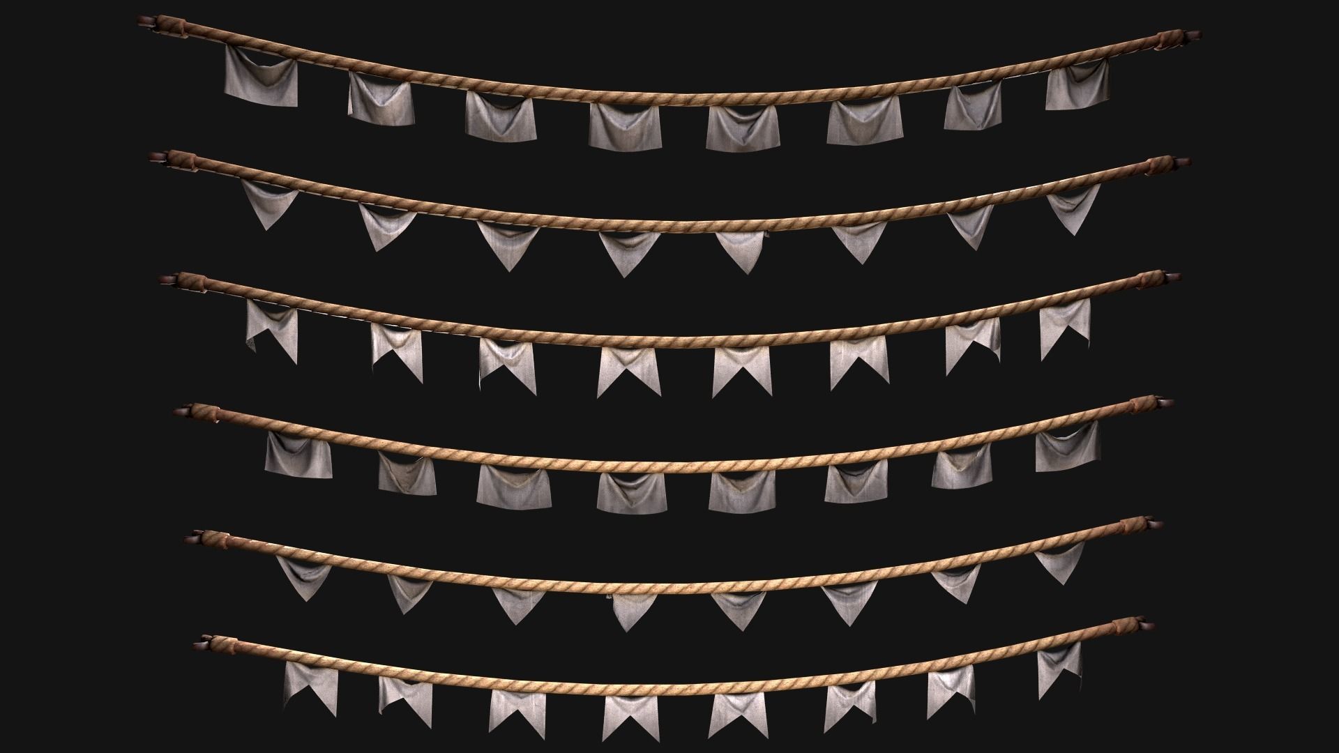 Medieval Flags Pack Low-poly 3D model_65