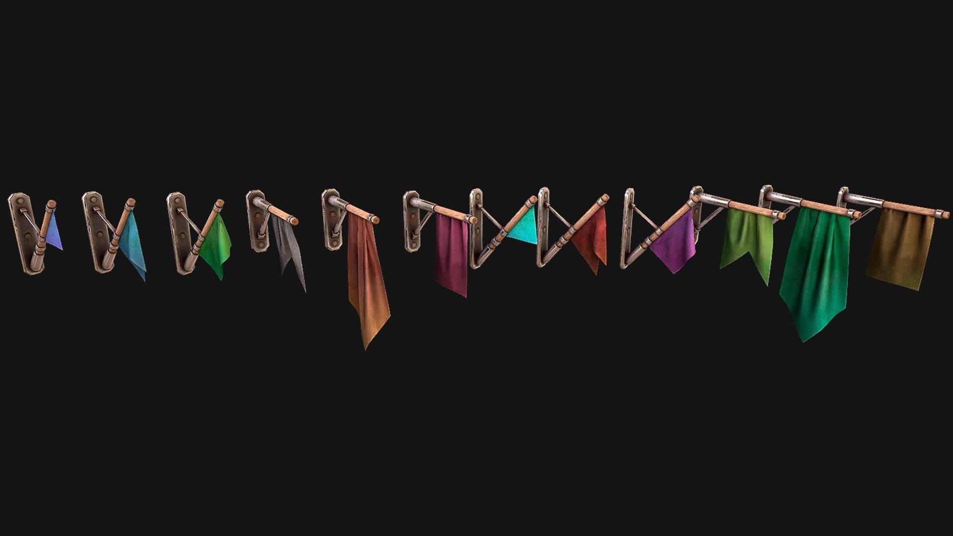 Medieval Flags Pack Low-poly 3D model_49