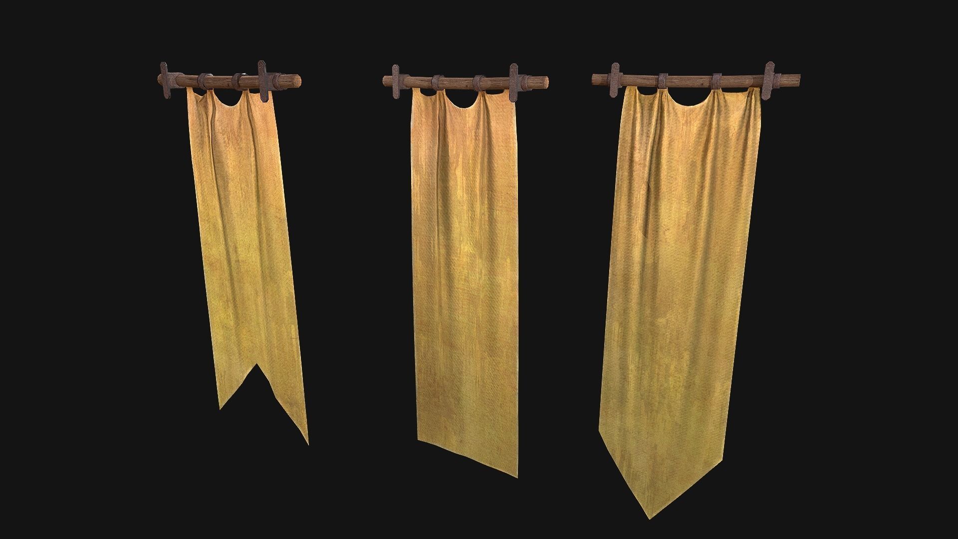 Medieval Flags Pack Low-poly 3D model_32