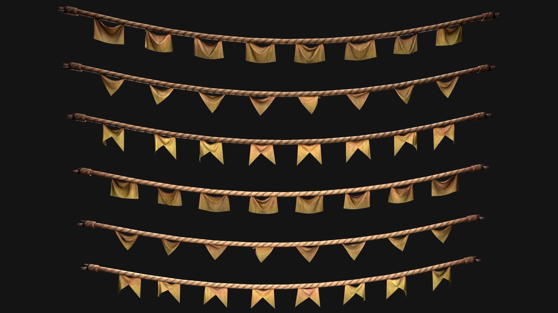 Medieval Flags Pack Low-poly 3D model_66