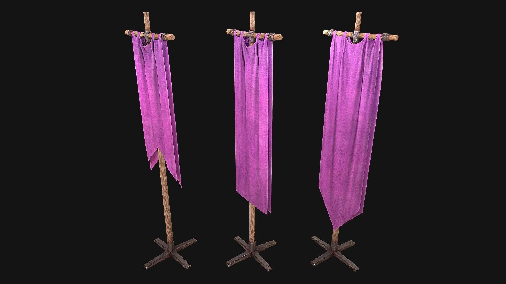 Medieval Flags Pack Low-poly 3D model_24