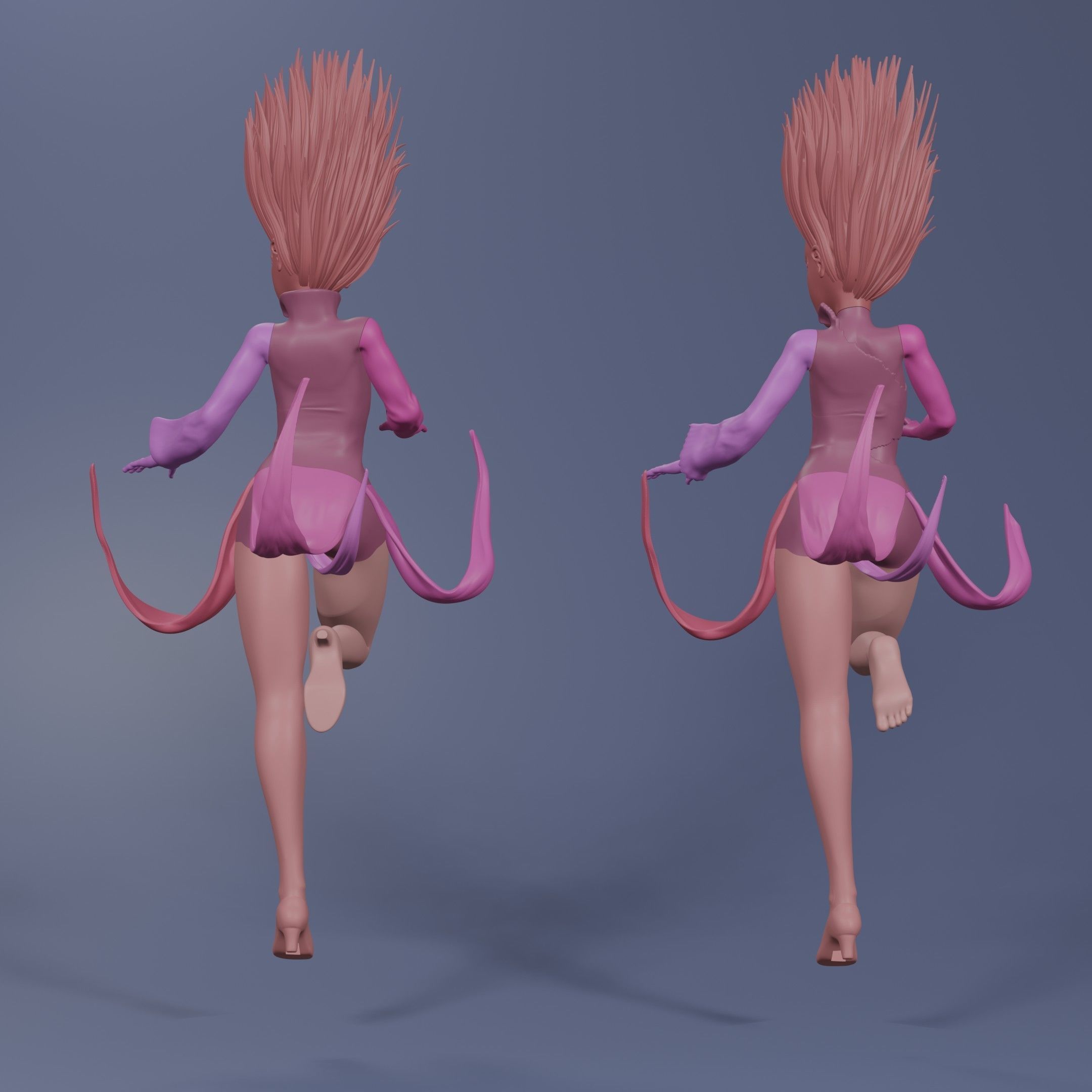 Tatsumaki girl with hair 3D print model_6