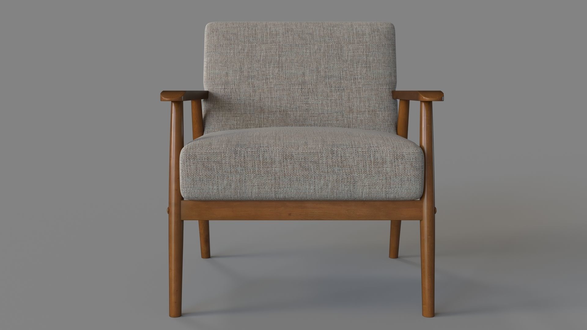 Pulaski Home Comfort Mid Century Modern Wood Frame Accent Chair 3D model_1