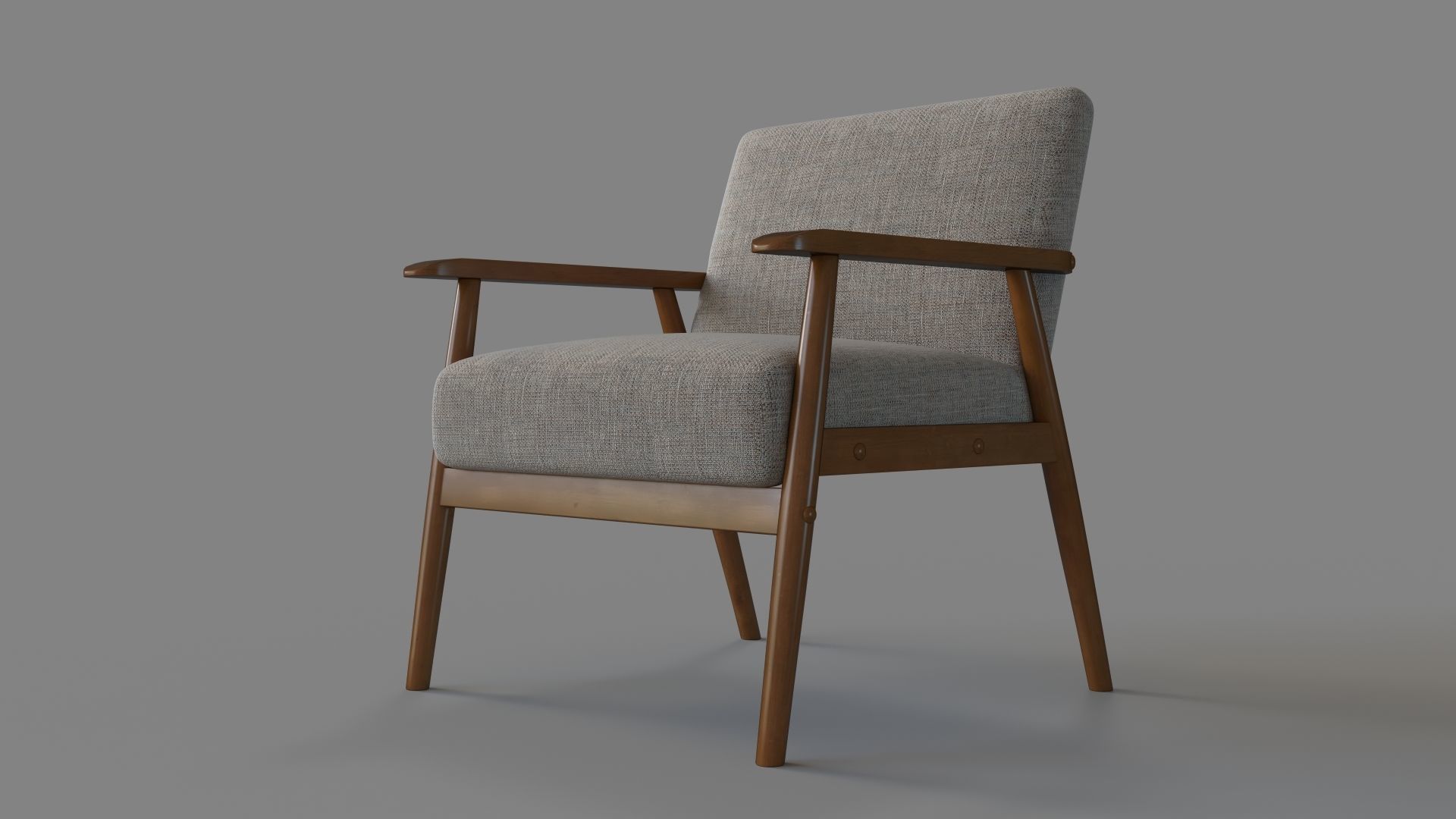 Pulaski Home Comfort Mid Century Modern Wood Frame Accent Chair 3D model_4