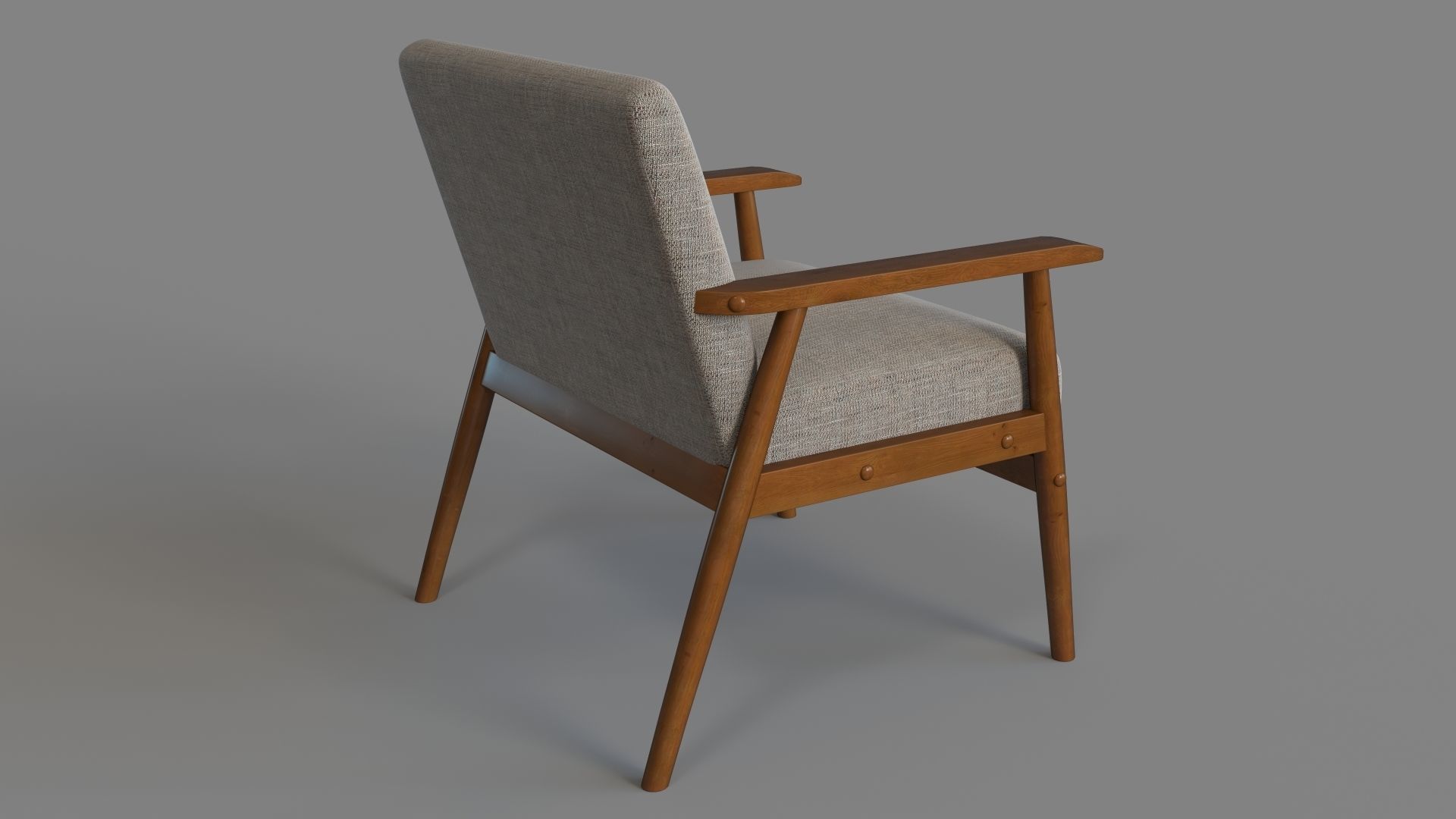 Pulaski Home Comfort Mid Century Modern Wood Frame Accent Chair 3D model_2
