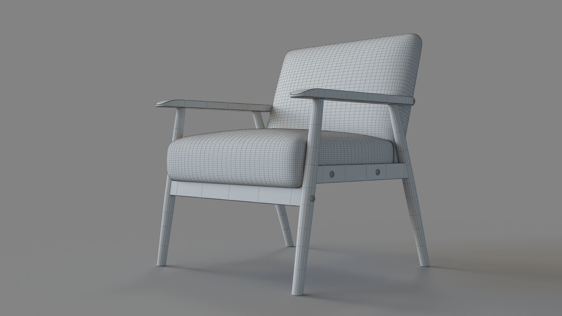 Pulaski Home Comfort Mid Century Modern Wood Frame Accent Chair 3D model_5