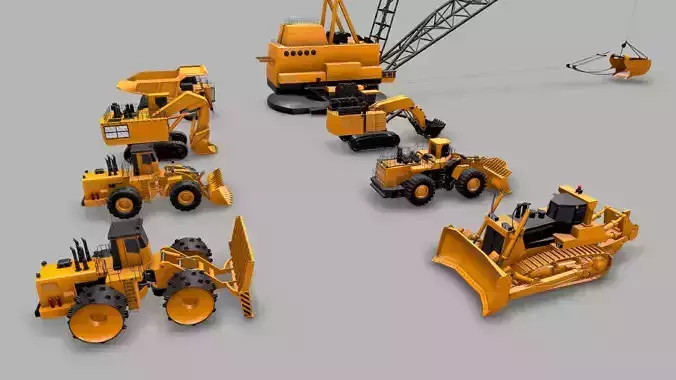 Construction and Mining Machines 3D Model Collection