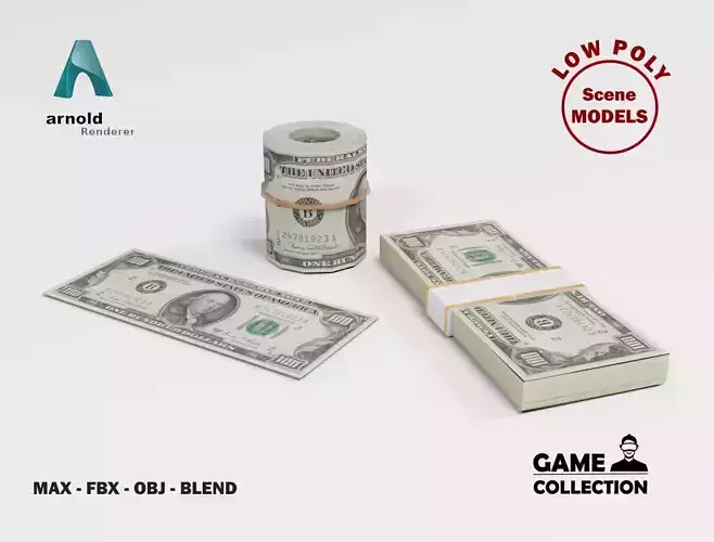Money Bills Low-poly 3D model