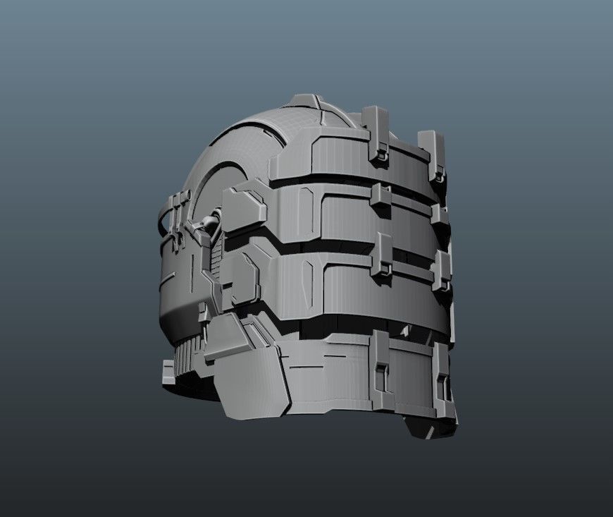 Dead Space Remake 2023 - Helmet Isaac Clarke - exact replica 3D print model_10