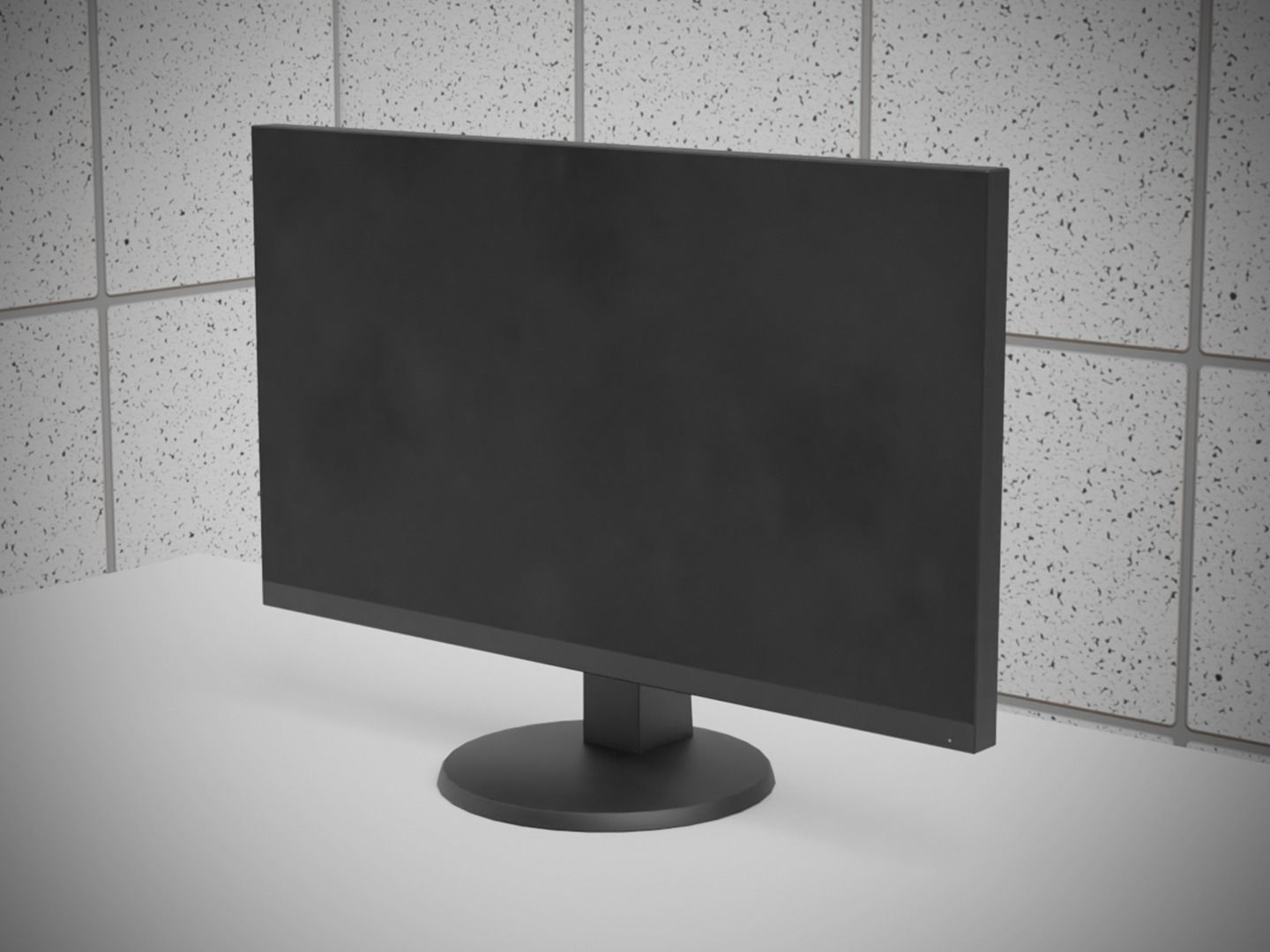 Monitor PC personal computer office gaming display  Screen LED Low-poly 3D model_2