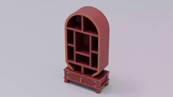 Chinese Trade Furniture Kit - 07 BookCase G Low-poly 3D model