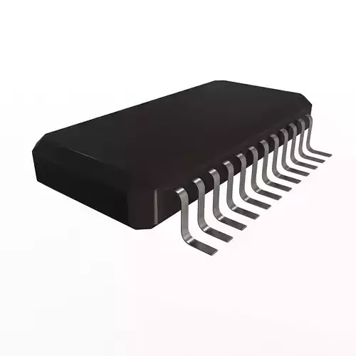 Microchip electronic component Low-poly 3D model