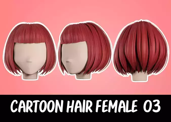 Cartoon Hair Female 03 