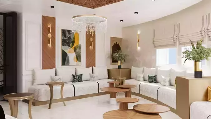 Moroccan Living Room Set 3D Model
