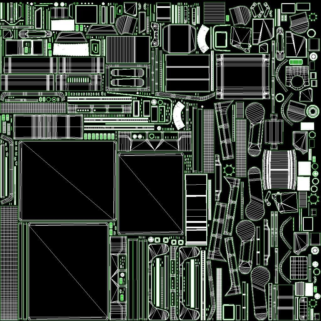 Sci Fi Control Monitor Low-poly 3D model_29