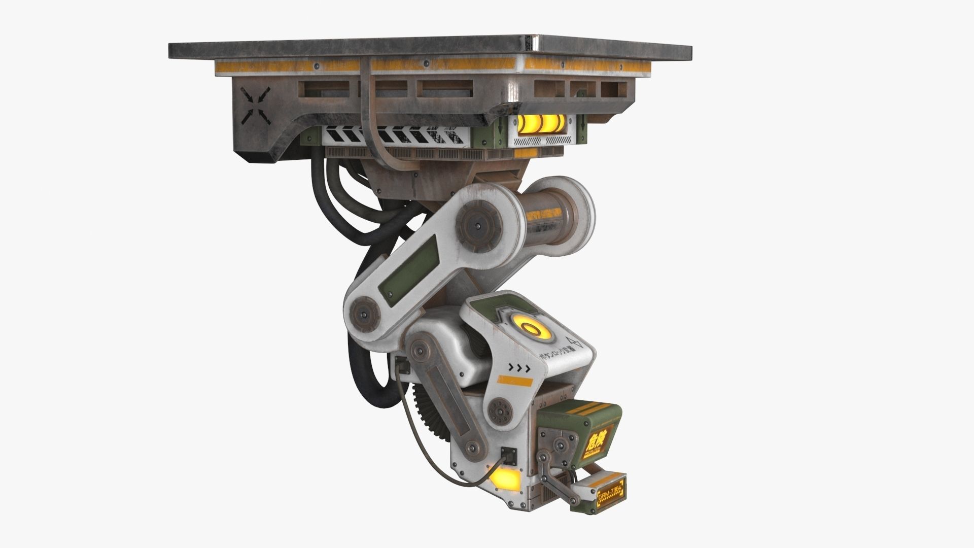Sci Fi Control Monitor Low-poly 3D model_15
