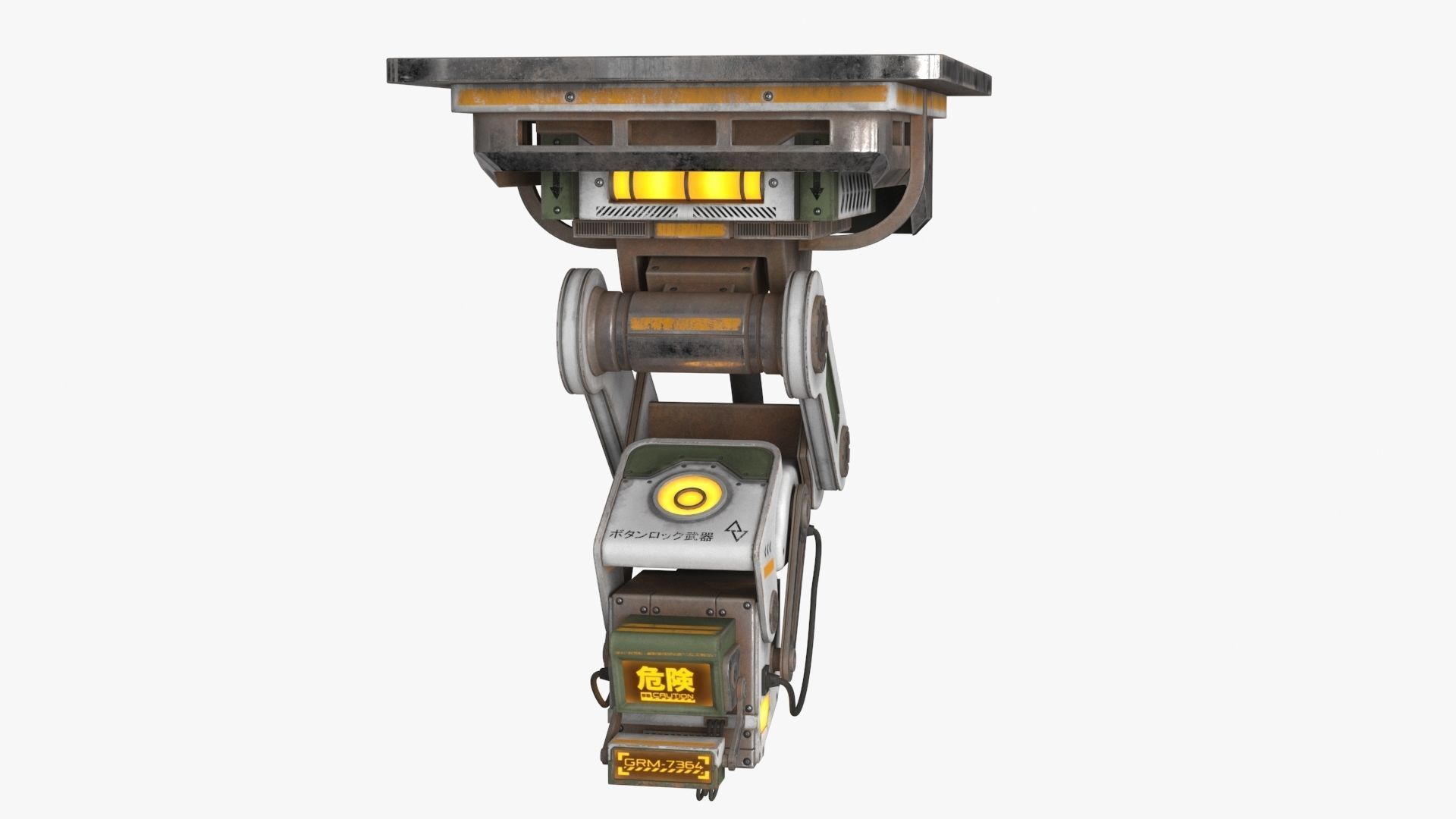 Sci Fi Control Monitor Low-poly 3D model_6