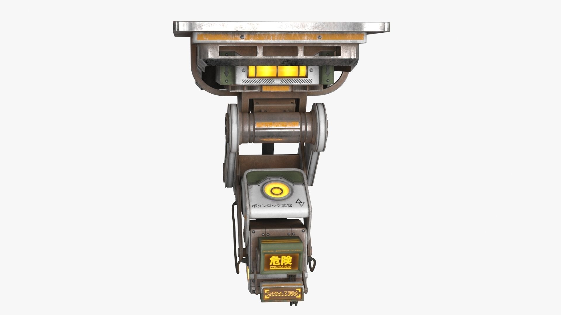 Sci Fi Control Monitor Low-poly 3D model_5