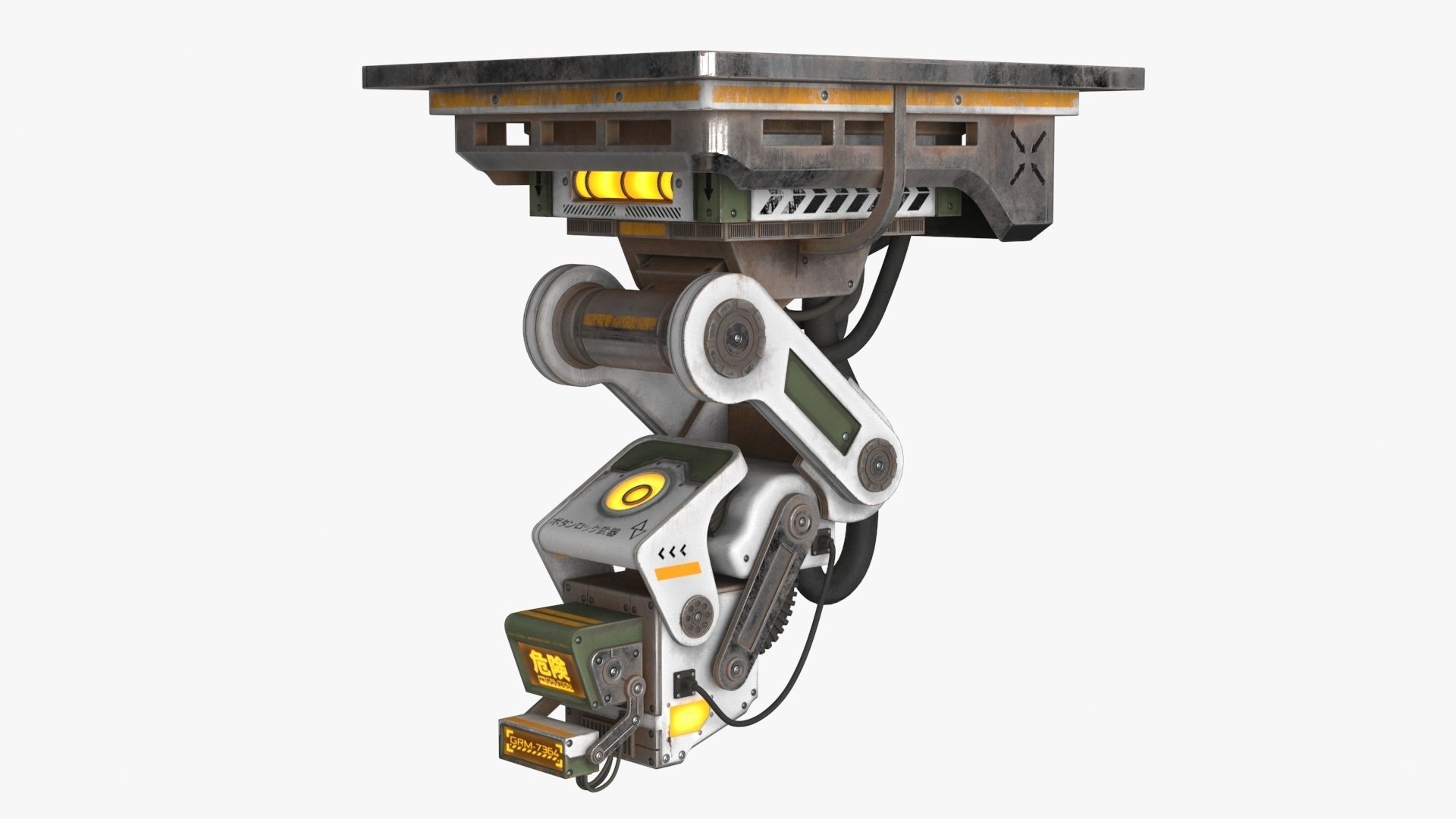 Sci Fi Control Monitor Low-poly 3D model_7