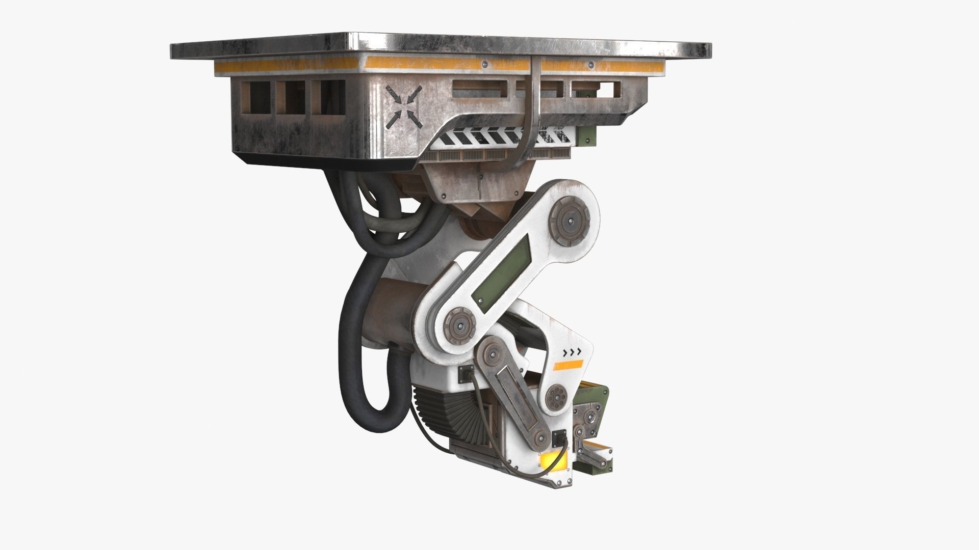 Sci Fi Control Monitor Low-poly 3D model_13