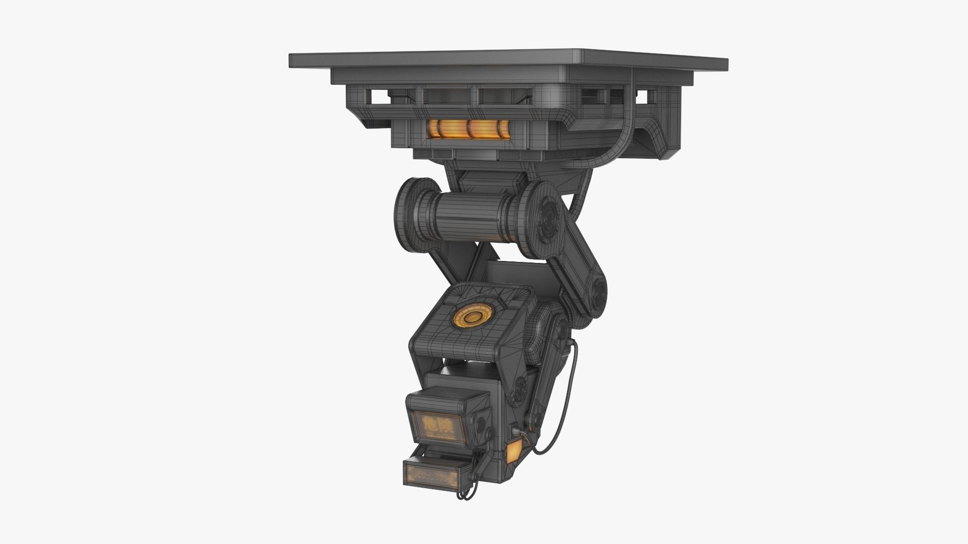 Sci Fi Control Monitor Low-poly 3D model_27