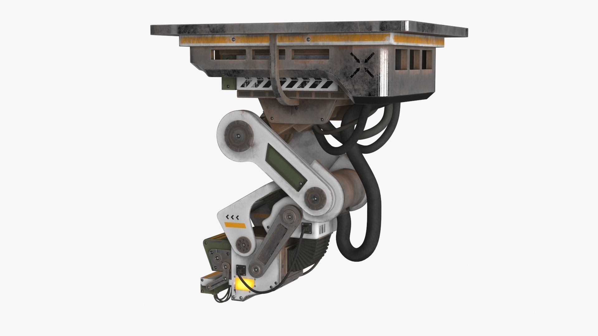 Sci Fi Control Monitor Low-poly 3D model_9