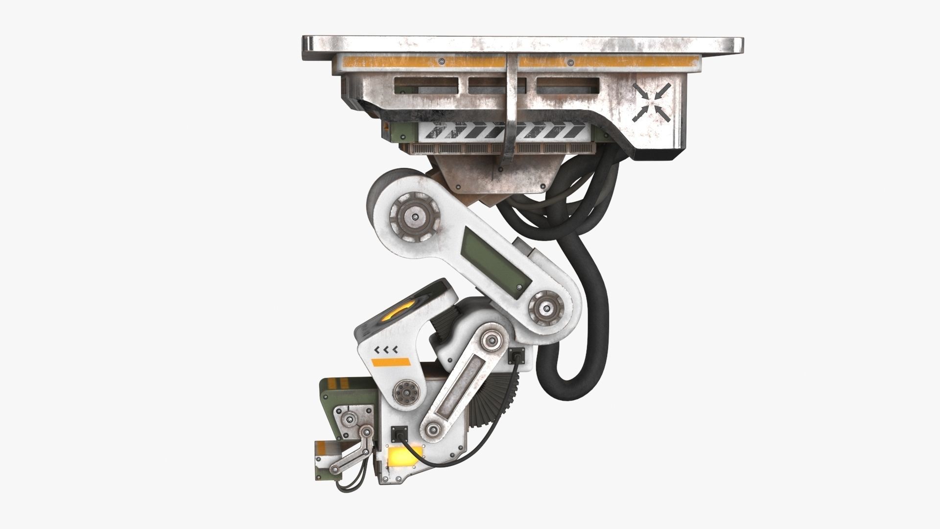 Sci Fi Control Monitor Low-poly 3D model_8