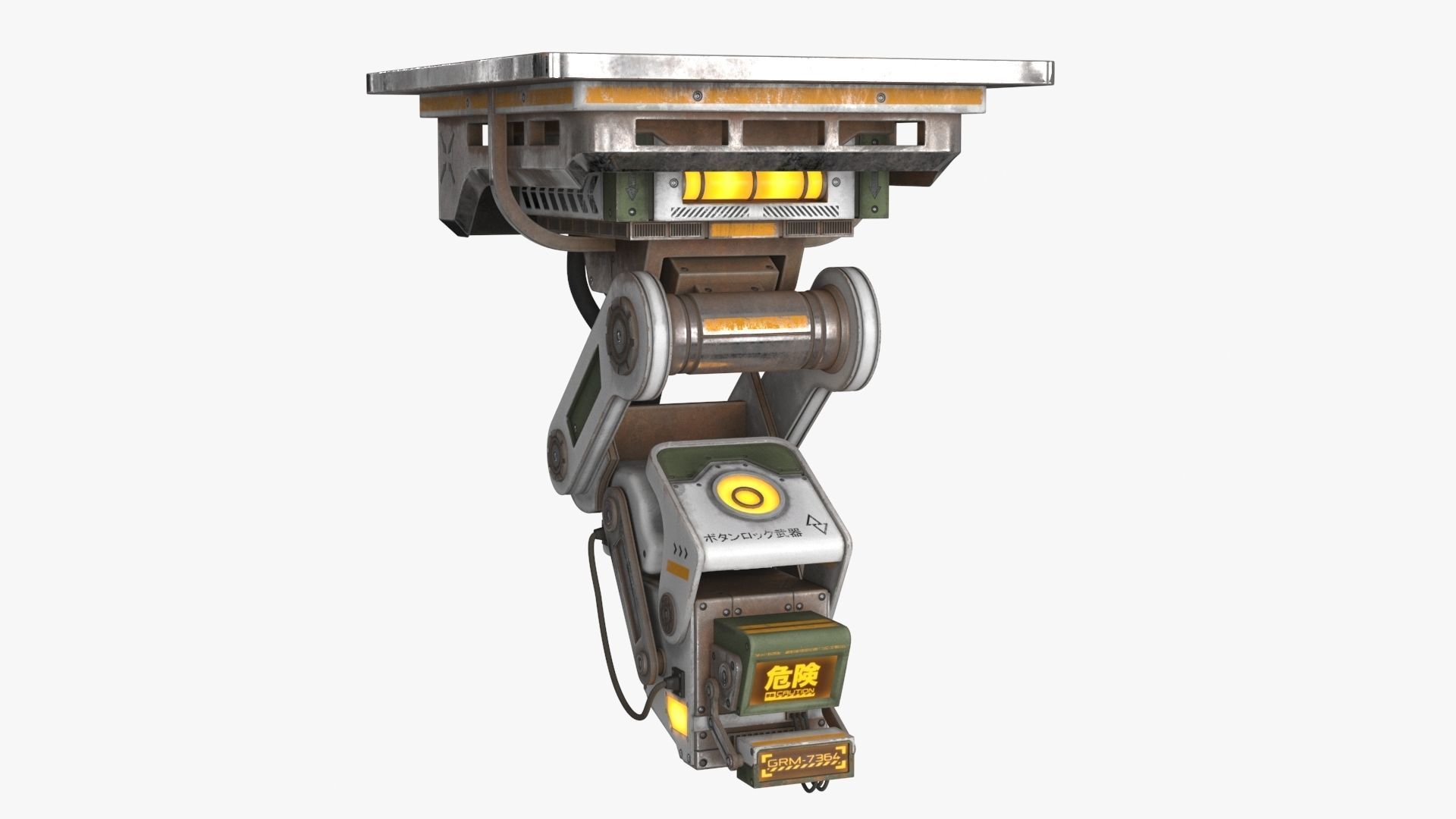 Sci Fi Control Monitor Low-poly 3D model_16