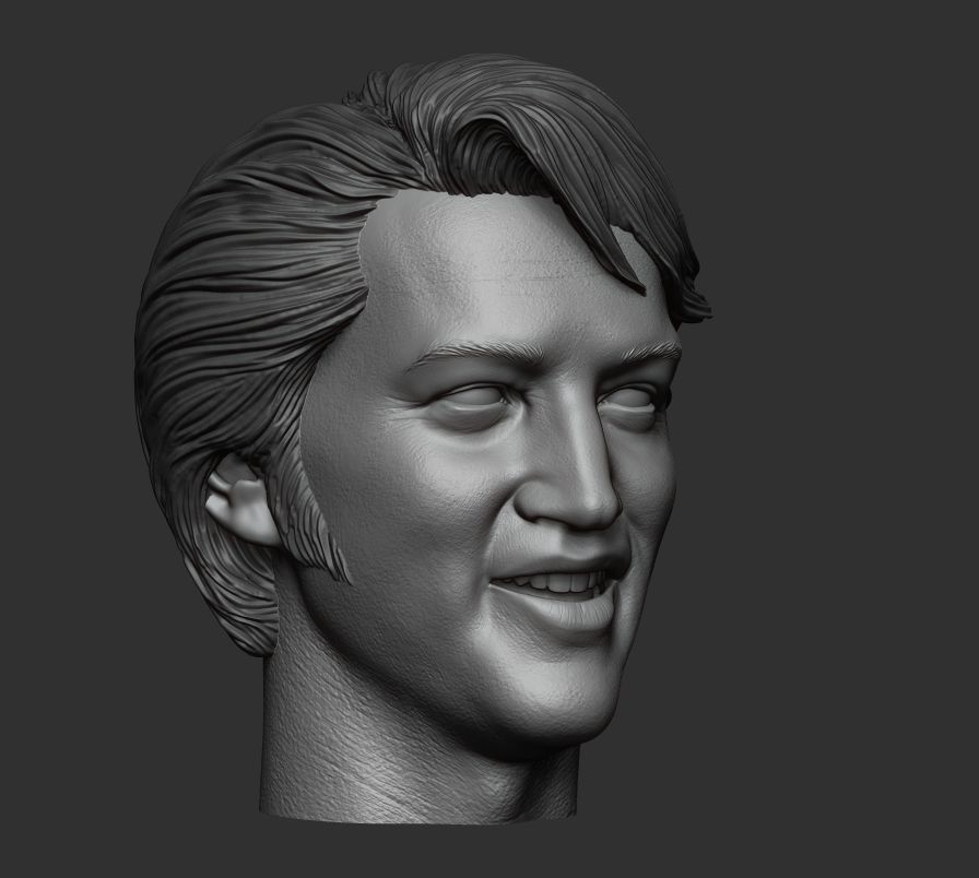 Elvis Presley Sixth scale head 3D printable  3D print model_4