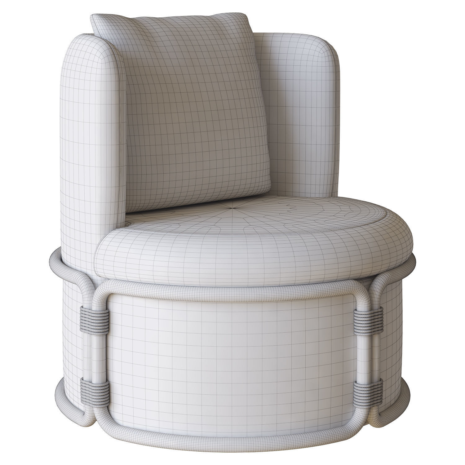 Armchair Rotin by Ethimo 3D model_3
