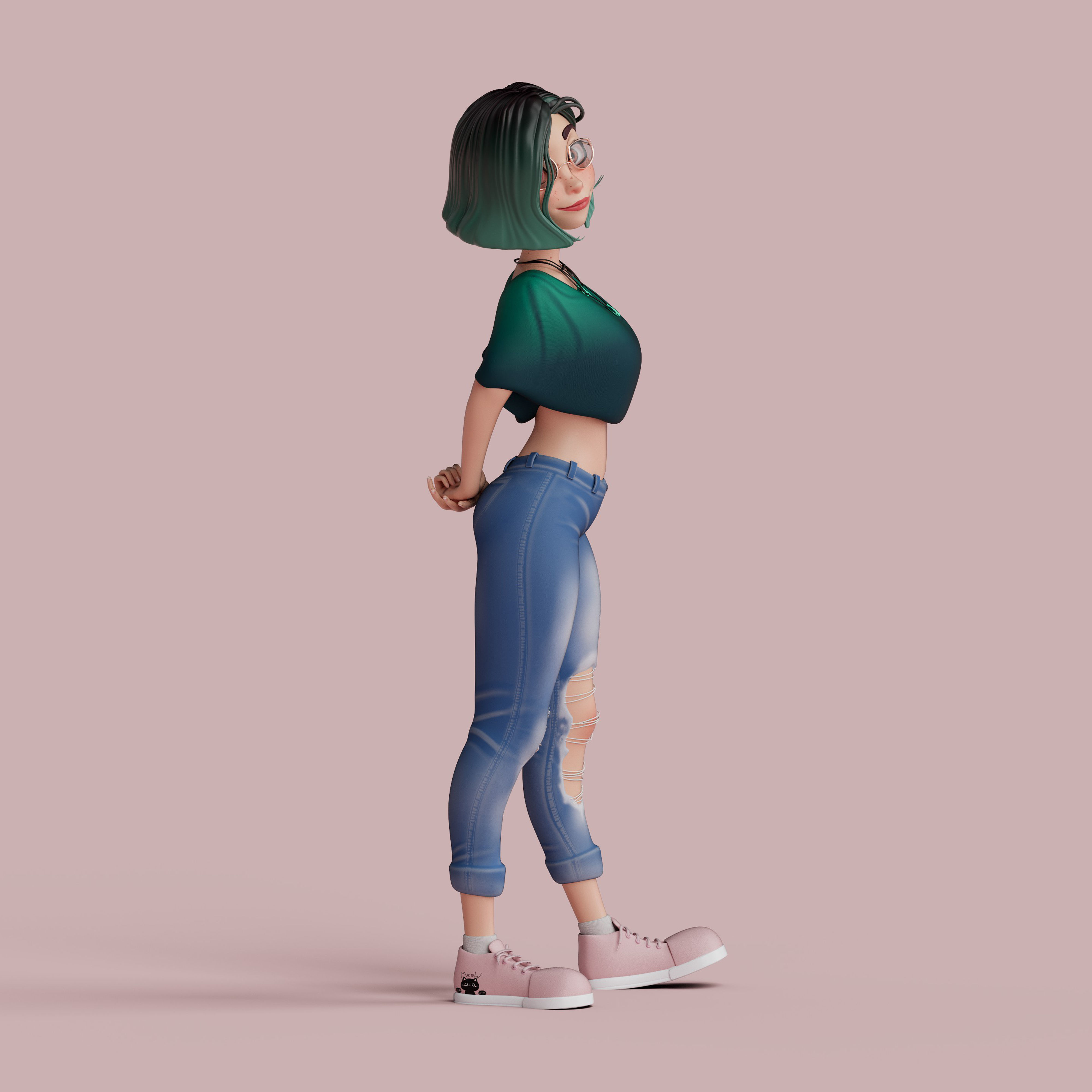 Stylized Female Character 3D model_1