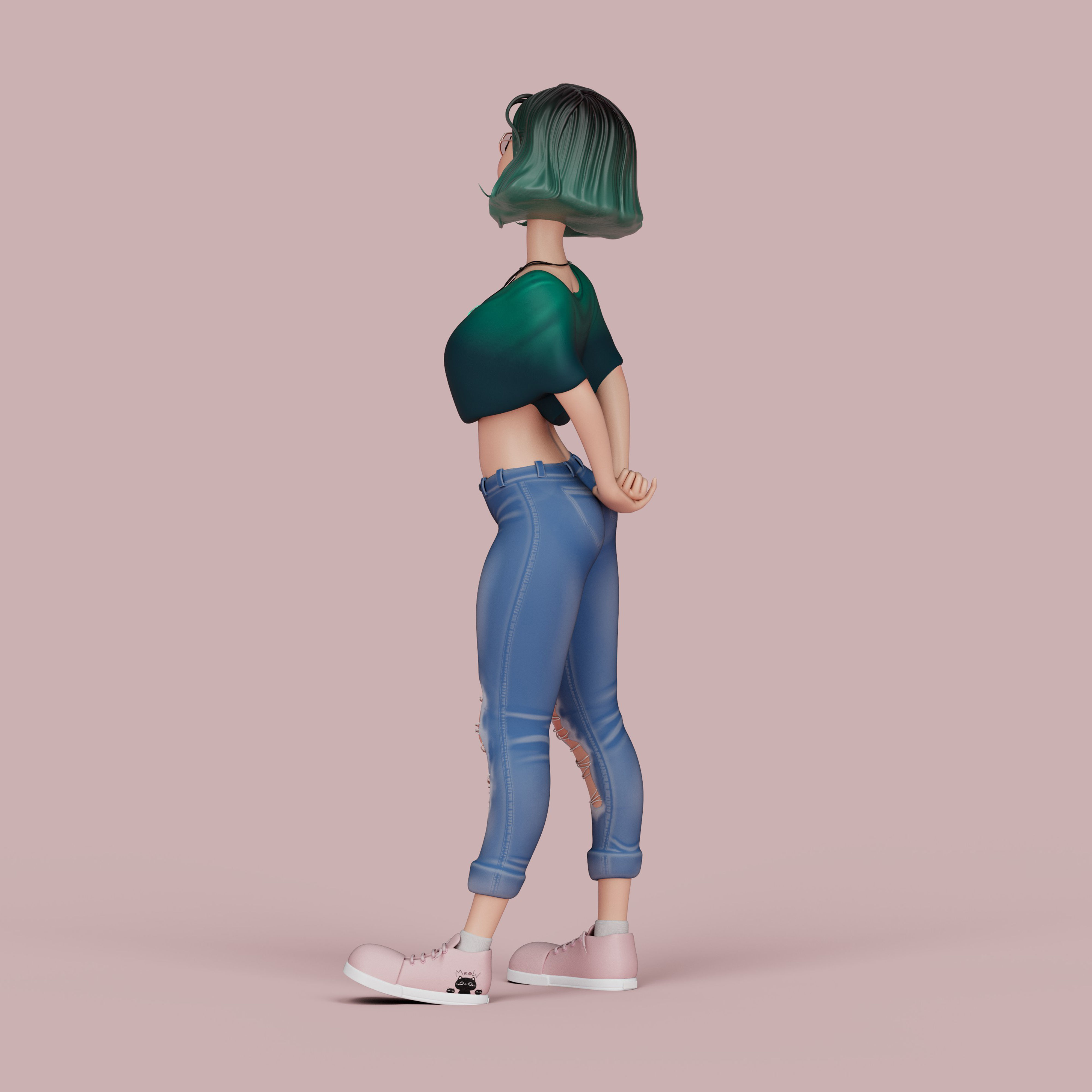 Stylized Female Character 3D model_3