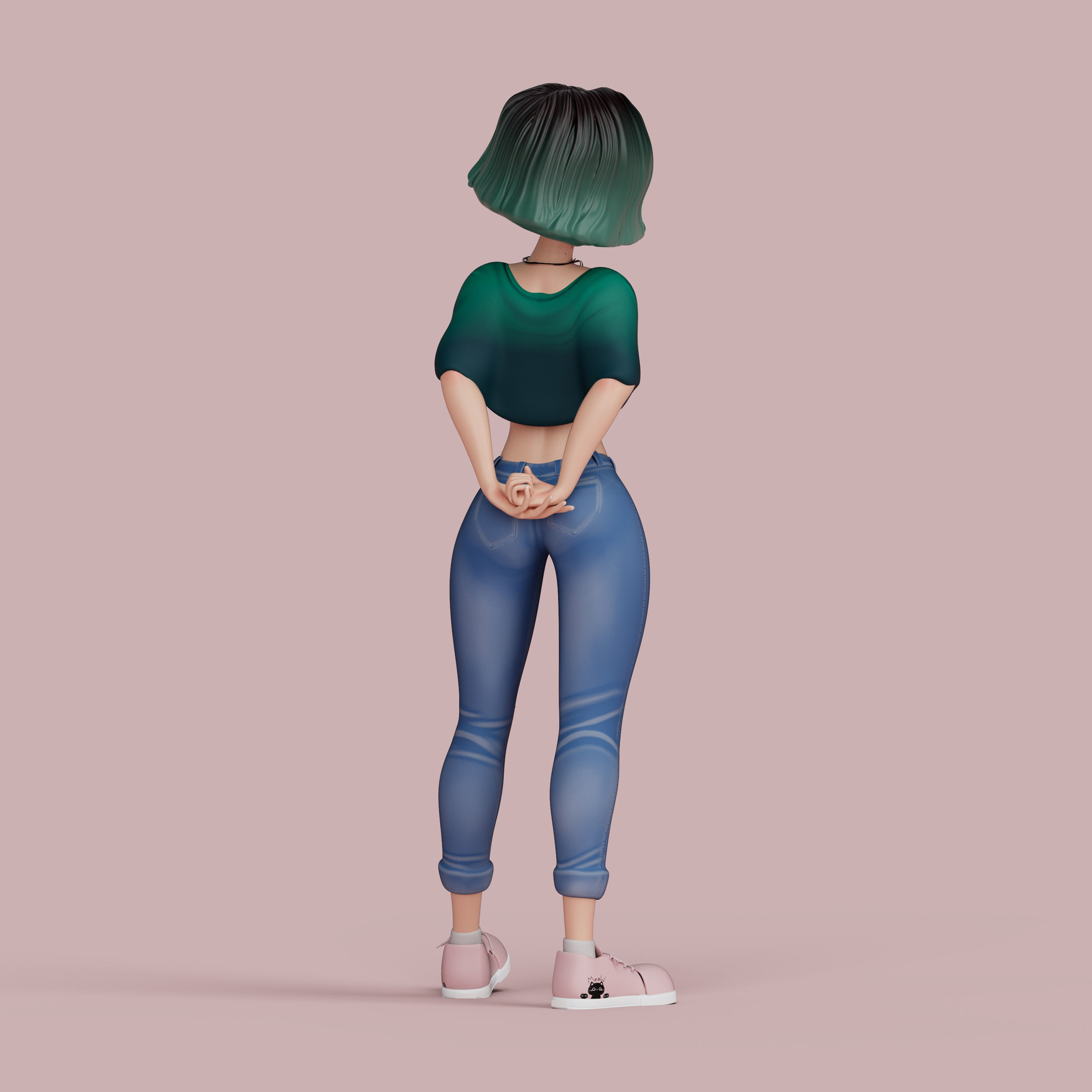 Stylized Female Character 3D model_2