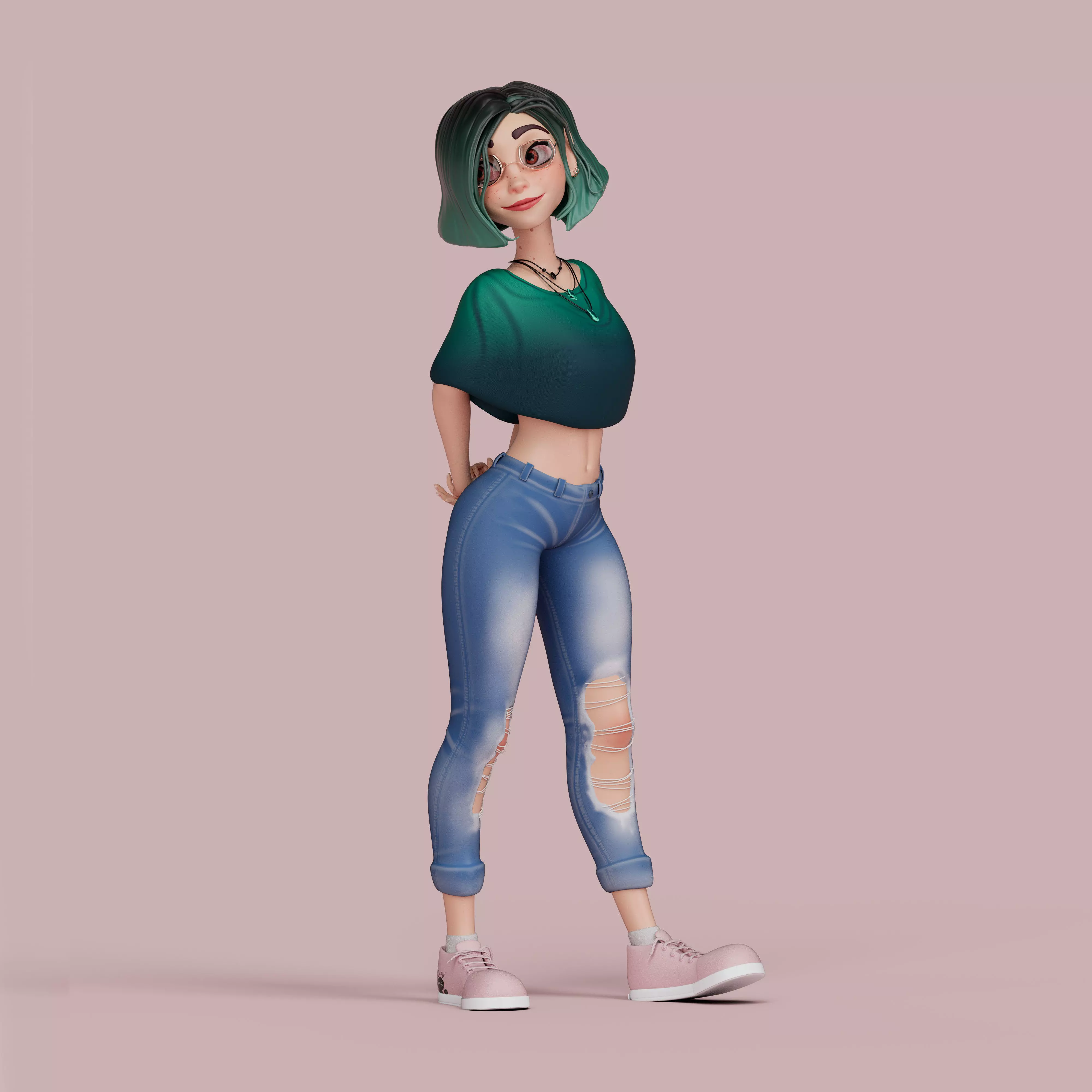 Stylized Female Character 3D model_0